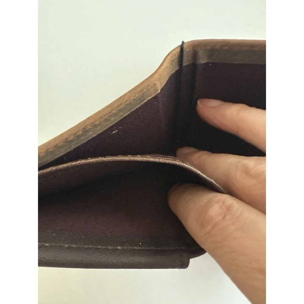 American Bison Men's Bison Head Concho Bifold Brown Leather Wallet NIB Tooled